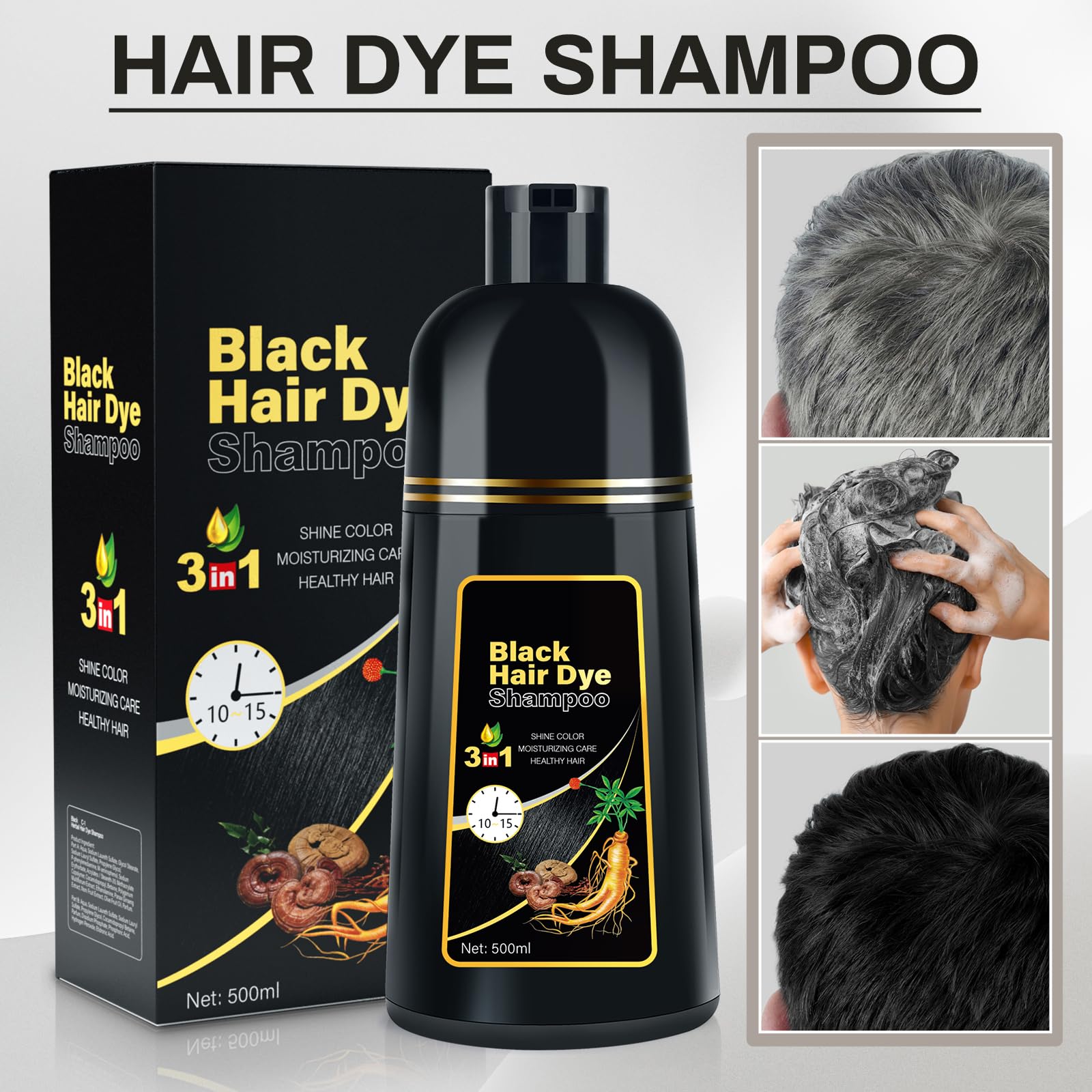 Cosmpro Black Hair Dye Shampoo lather-01 forms rich foam for even coverage.