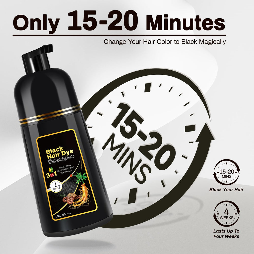 Cosmpro Black Hair Dye Shampoo natural-shine-01 enhances natural-looking gloss.