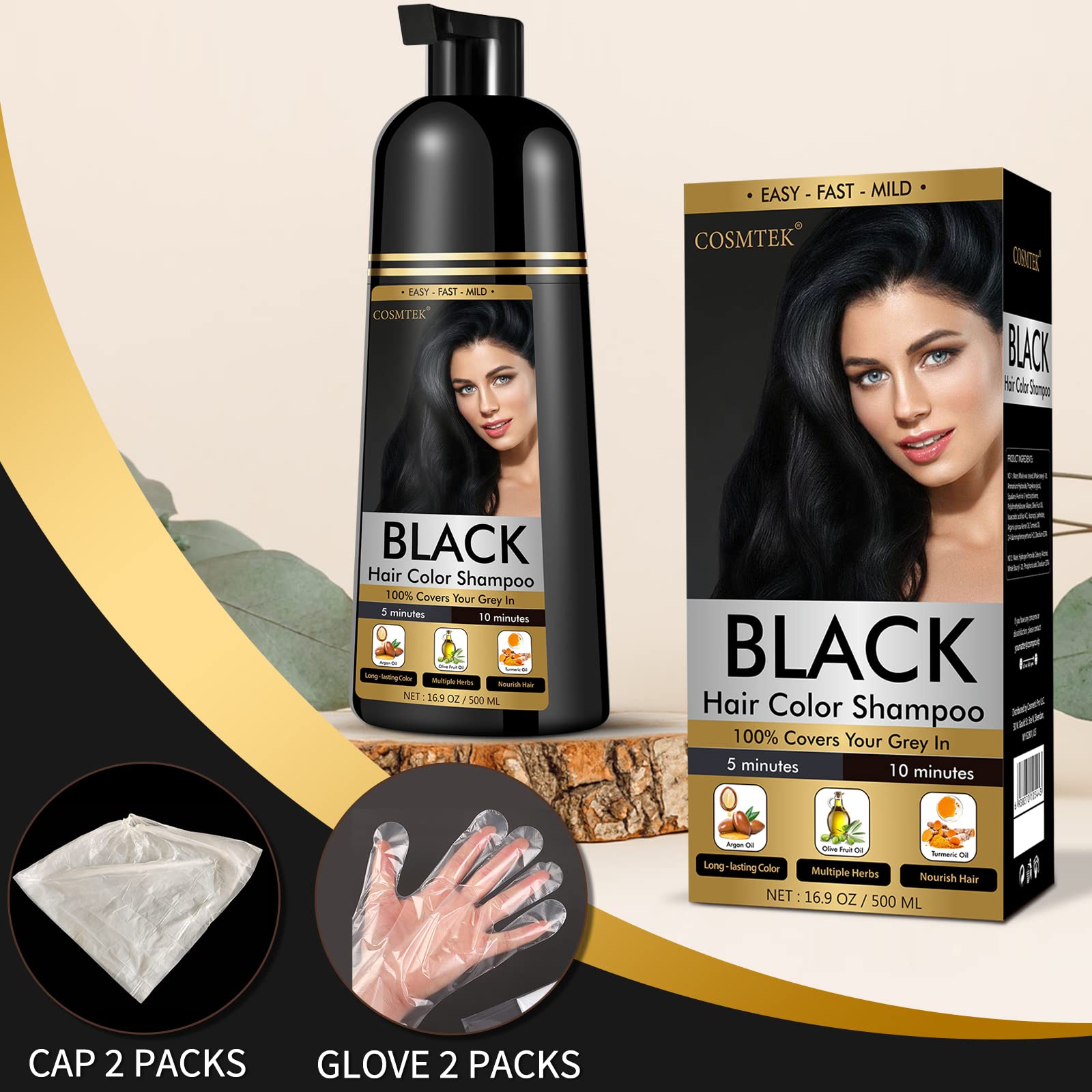 COSMTEK Black Dye Shampoo foam-lather close-up illustrates gentle cleansing and color
