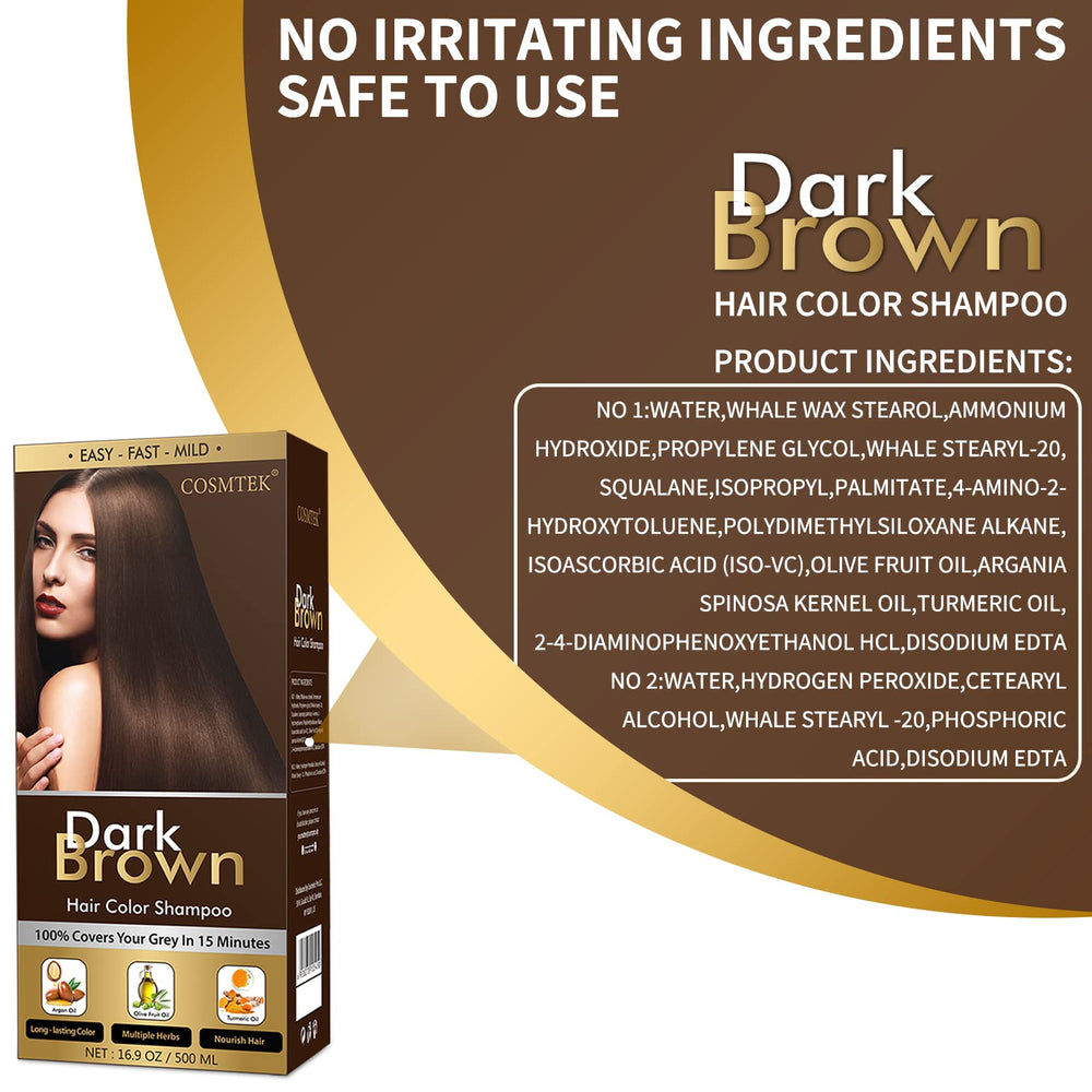 COSMTEK Dark Brown after-result displays natural-looking, long-lasting shade