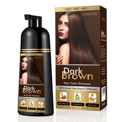 COSMTEK Dark Brown Hair Dye Shampoo packshot for easy at-home color touch-ups