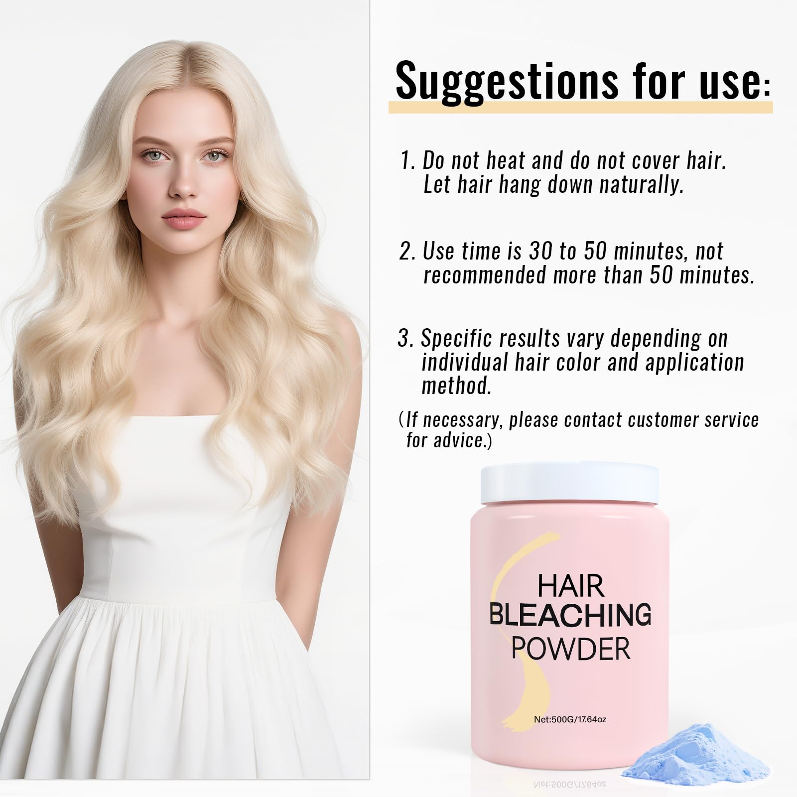 COSMTEK bleaching powder lift visuals illustrate up to eight levels for highlights.