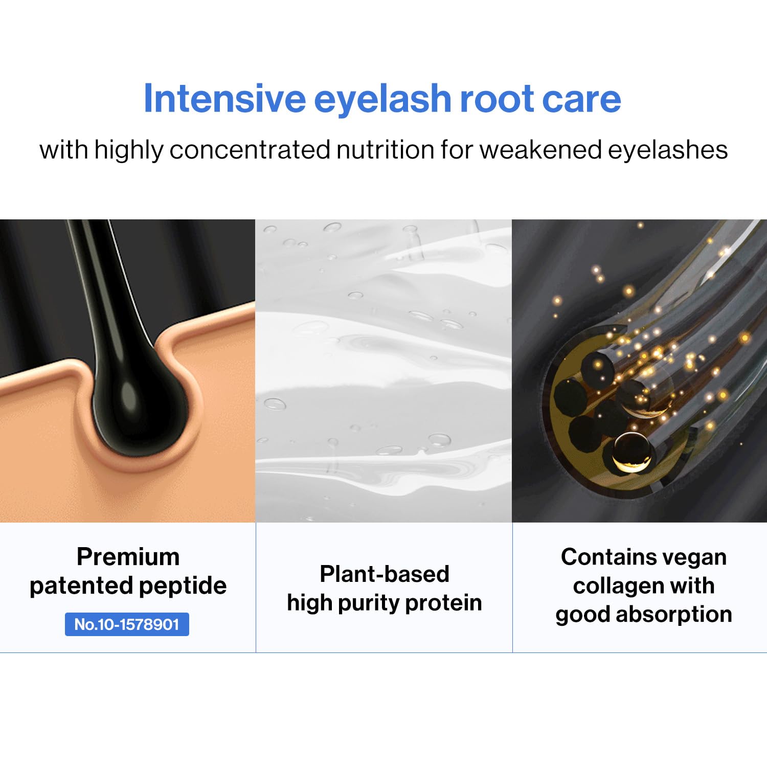 COSNORI Intensive Eyelash Serum plant-based collagen ingredient highlight
