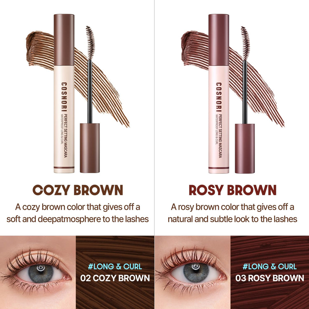 COSNORI Rosy Brown swatch on skin showing rich red-brown hue