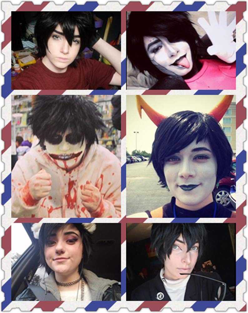 COSPLAZA short black cosplay wig spiky texture adds edgy character flair