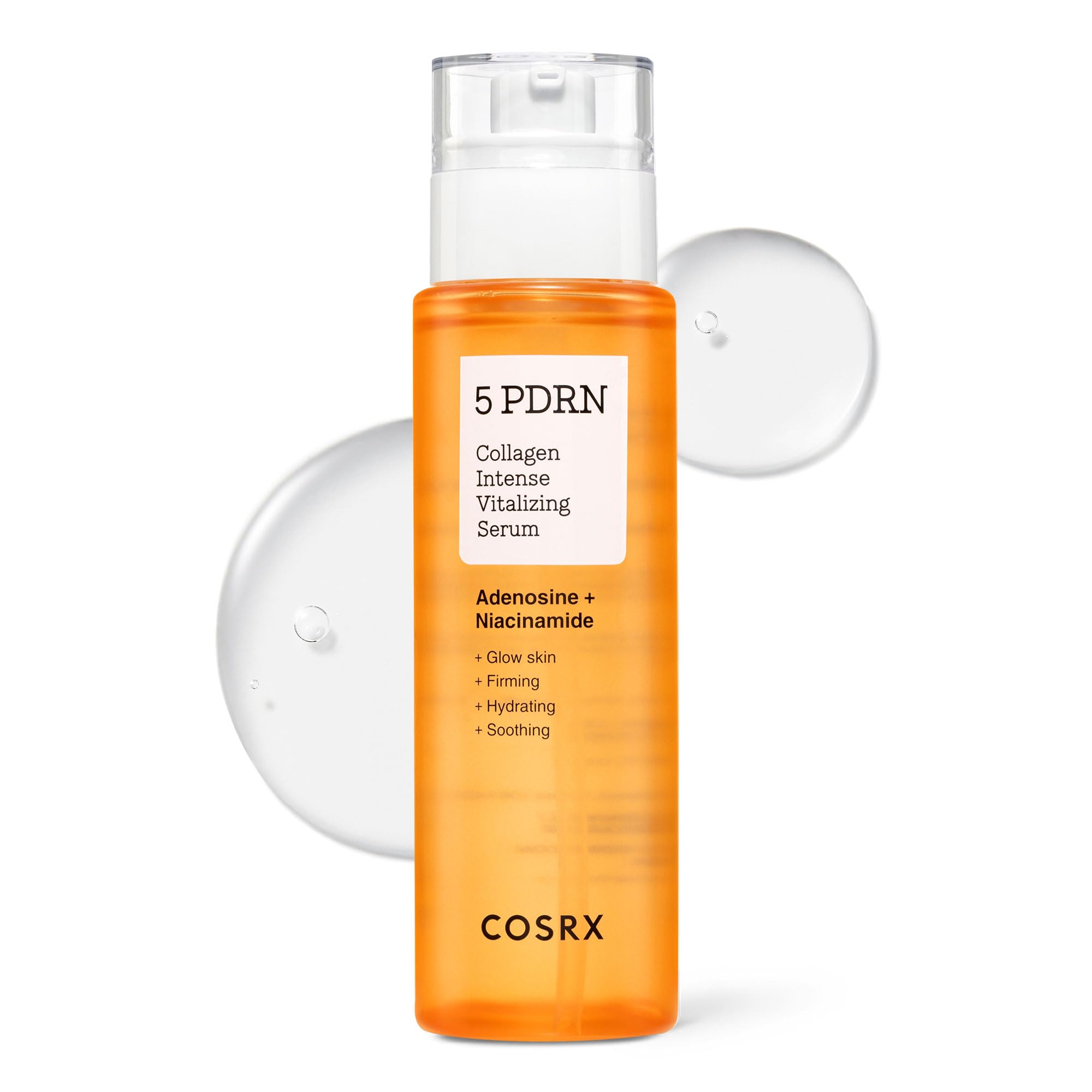 COSRX 5 PDRN Collagen Serum bottle highlights premium packaging for daily skin care.