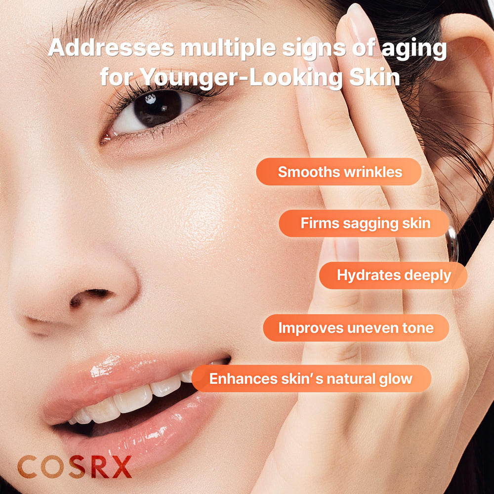 COSRX 5 PDRN glow skin effect closeup emphasizes dewy finish and radiance