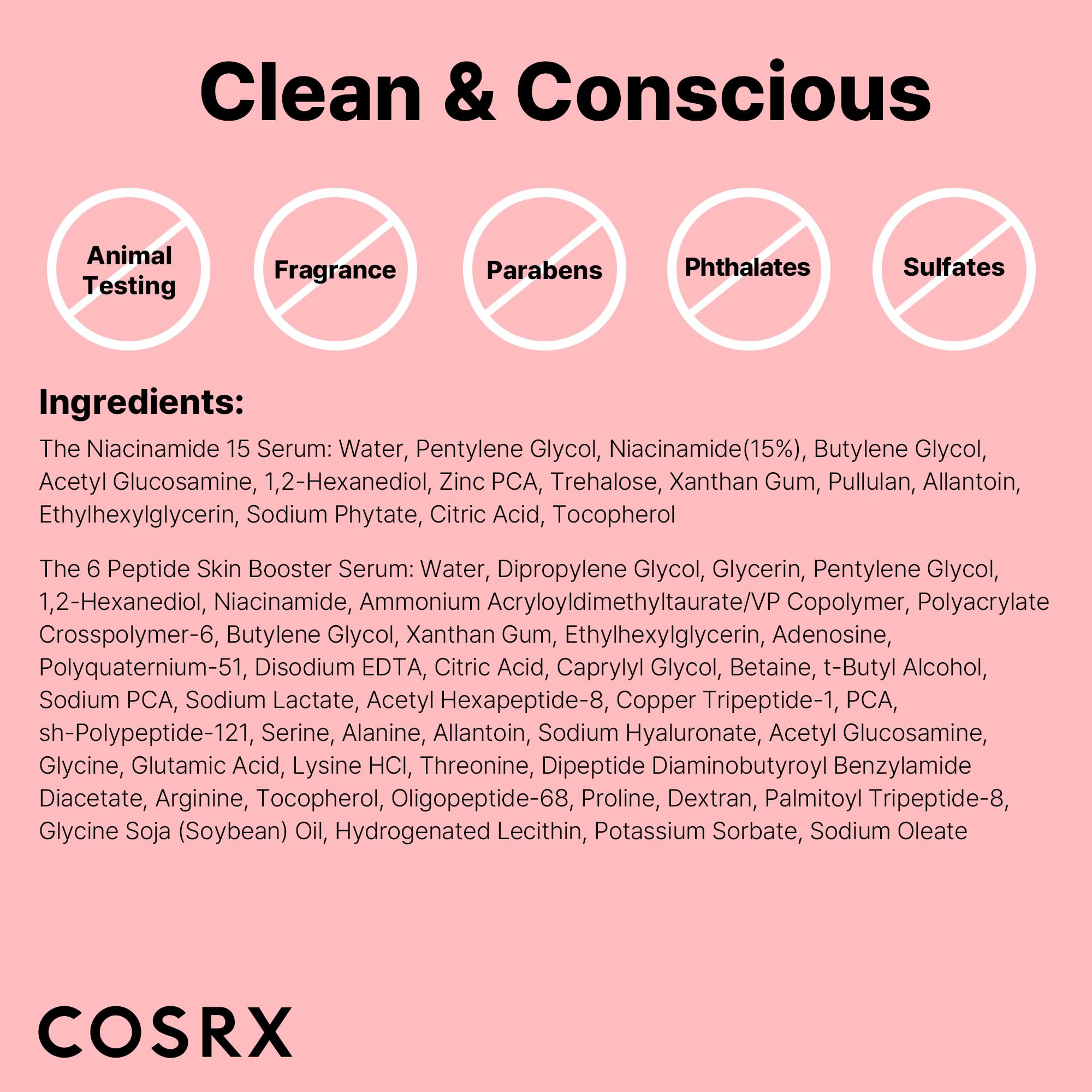 COSRX 6 Peptides Toner closeup reveals improved texture and smoother pores.