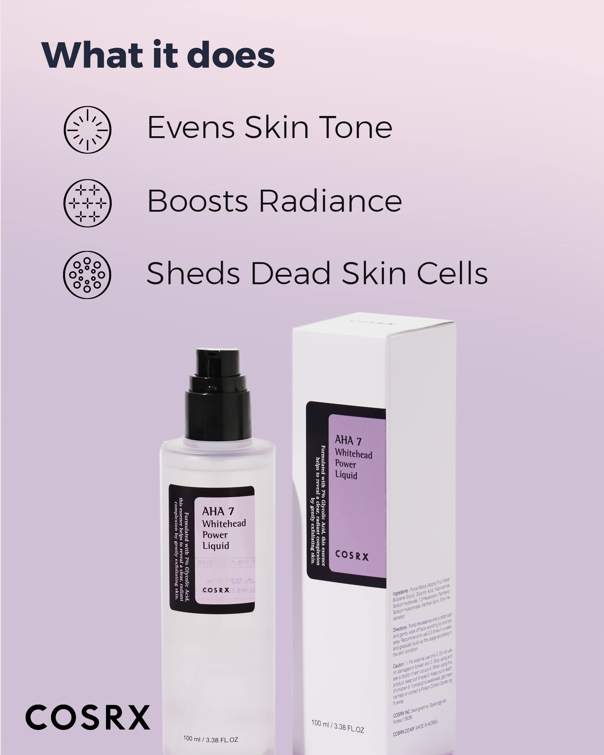 COSRX bottle beside a cotton pad ready for daily exfoliating routine.