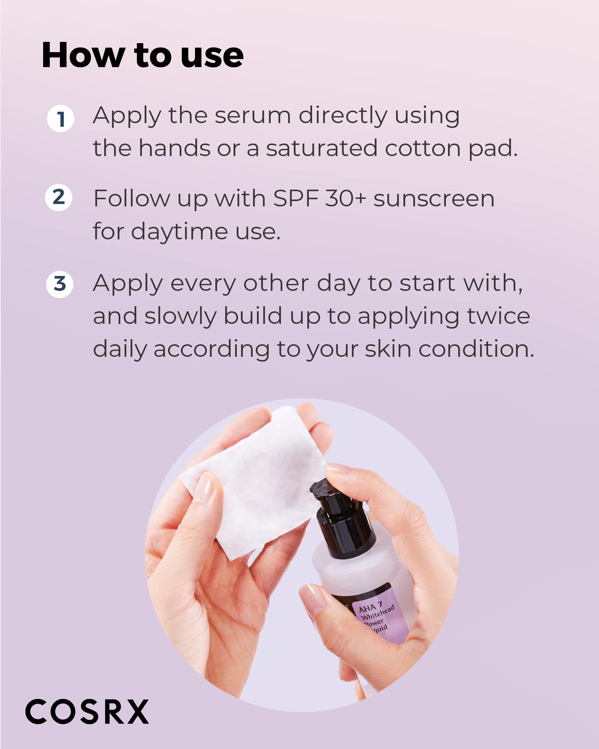COSRX box and bottle in a clean flat-lay for Korean skincare routine.