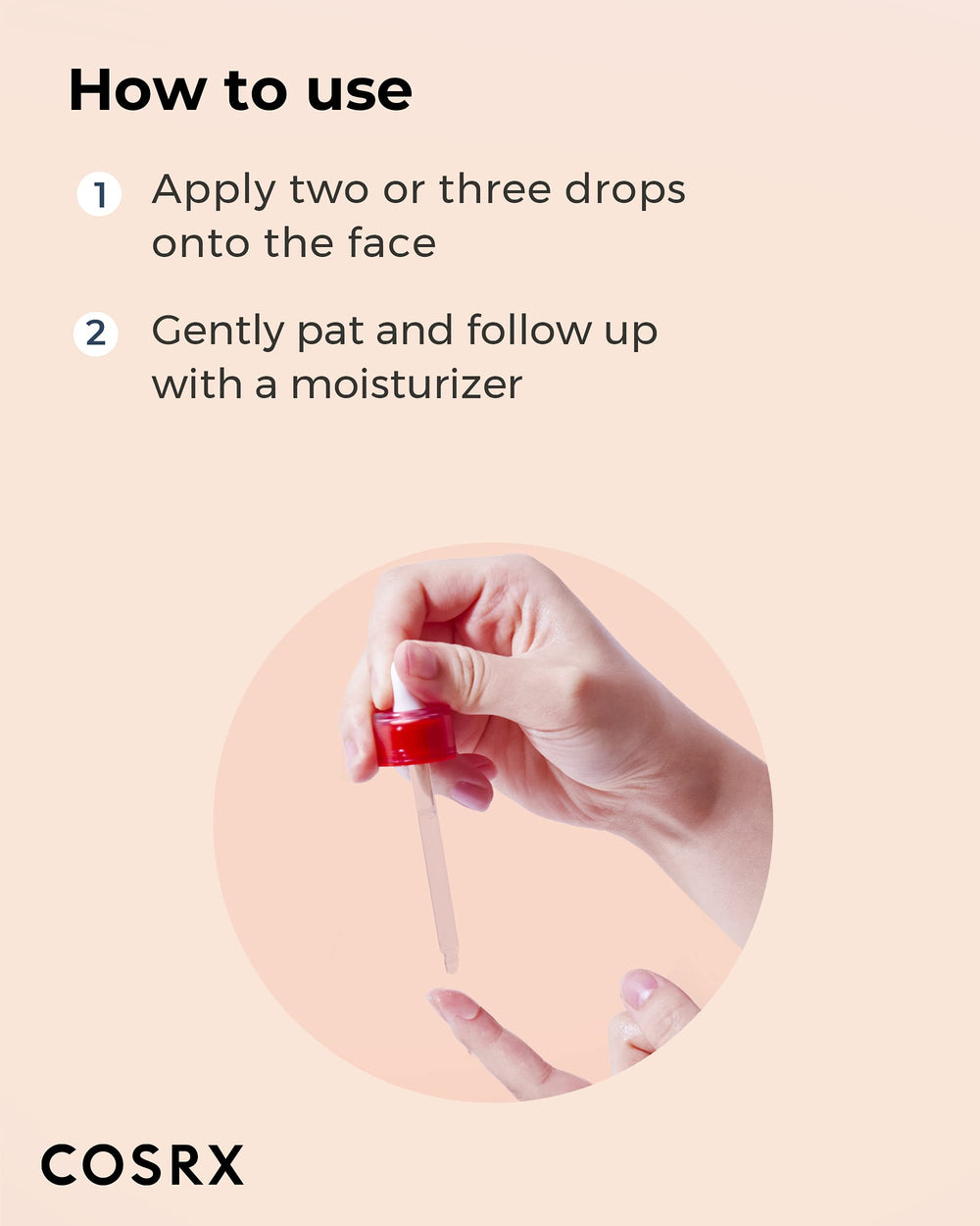 COSRX AC Collection application on face using two to three drops