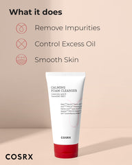 COSRX AC Collection Calming Foam Cleanser face-application shows soothing cleansing for oily skin