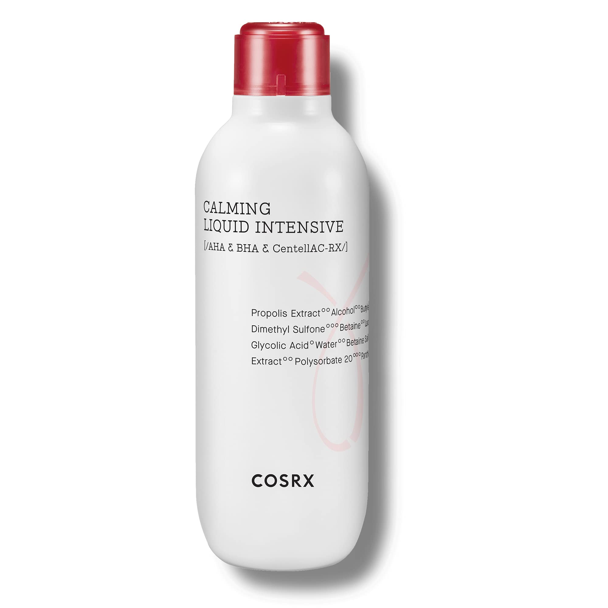 COSRX AC Collection Intensive Liquid bottle closeup shows premium acne care for sensitive skin.