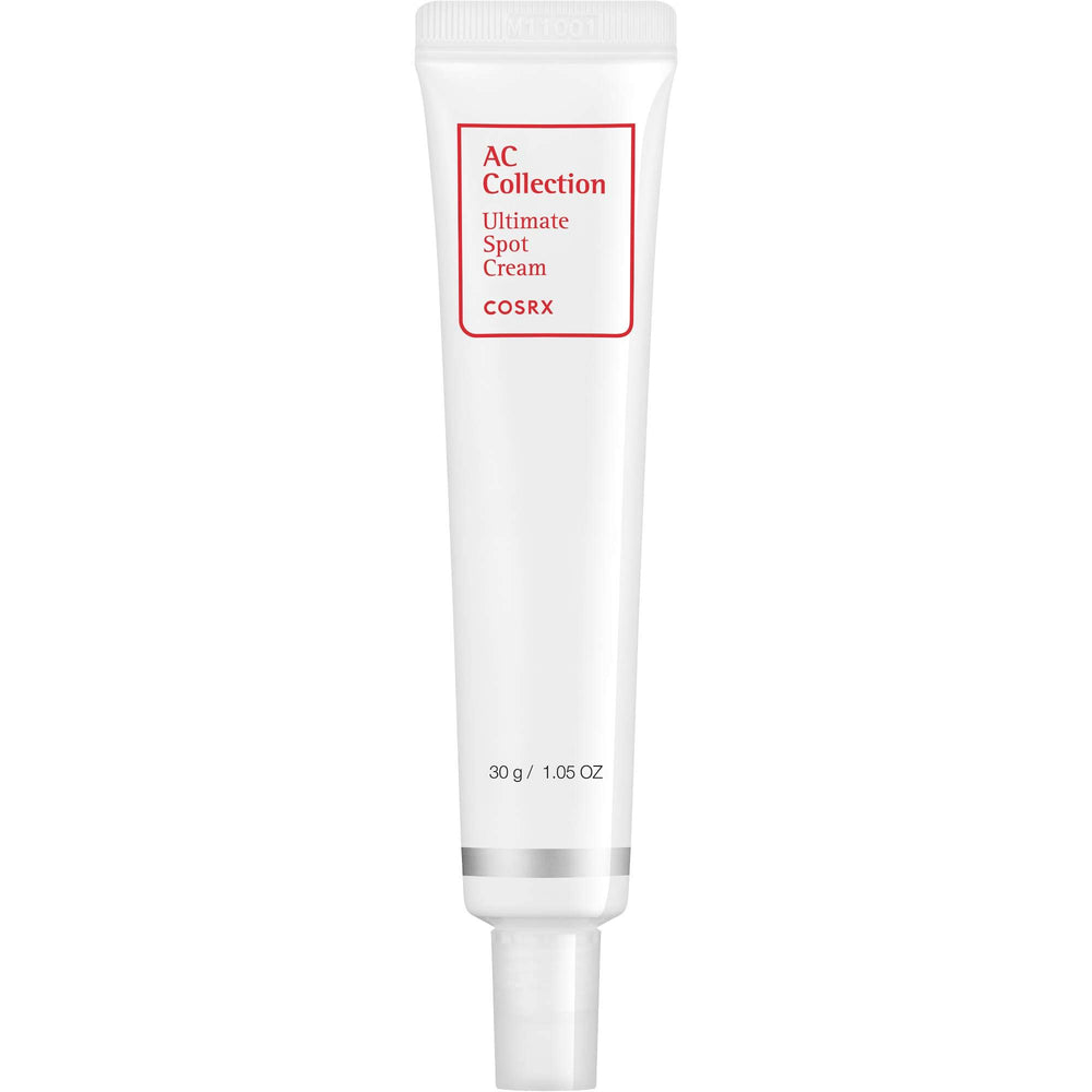 COSRX AC Collection Ultimate Spot Cream tube showing soothing blemish care.