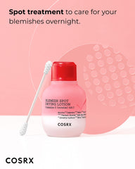 COSRX bottle close-up with active ingredients label highlighting skin-friendly formulation
