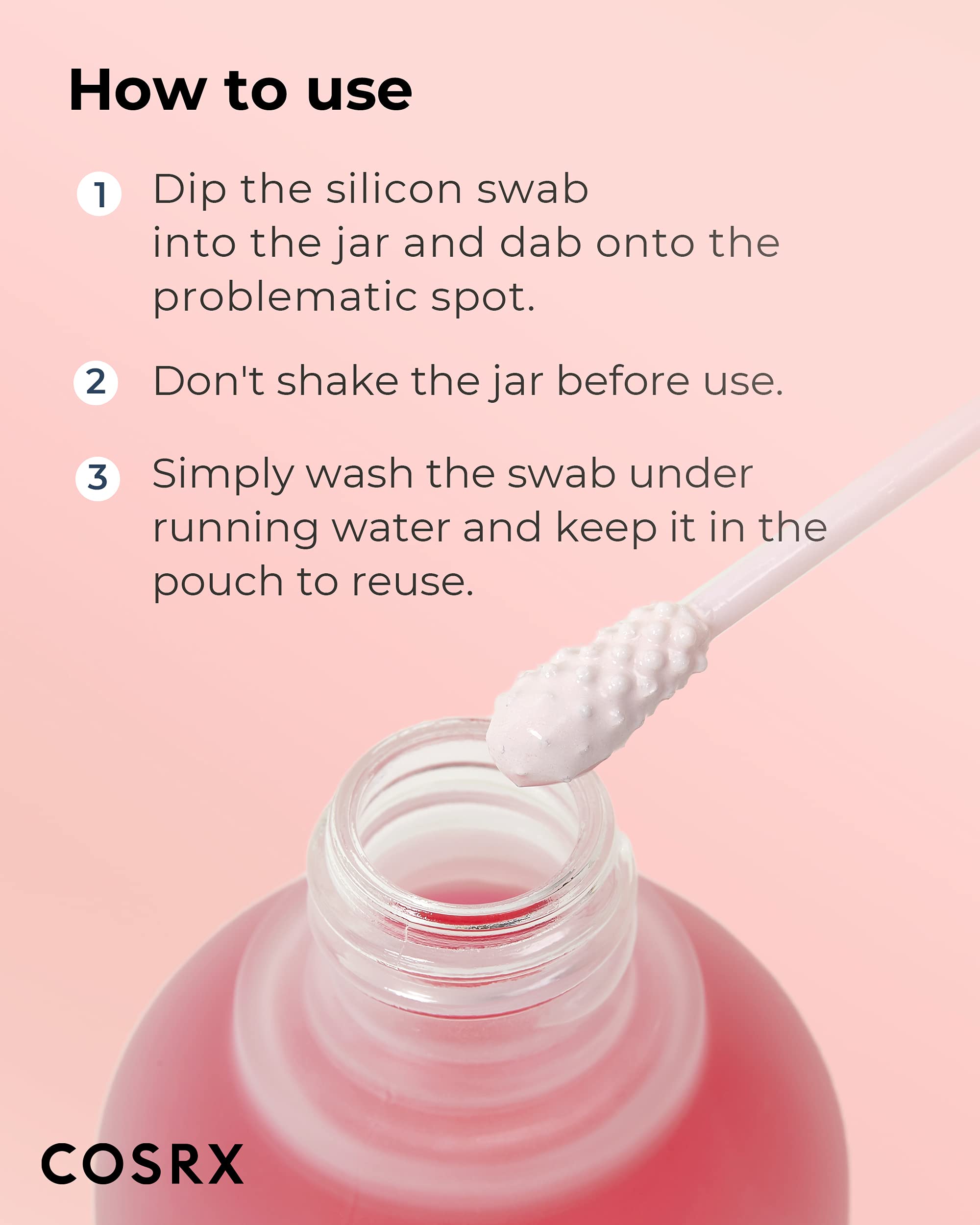 COSRX spot treatment applied on cheek area for targeted blemish care