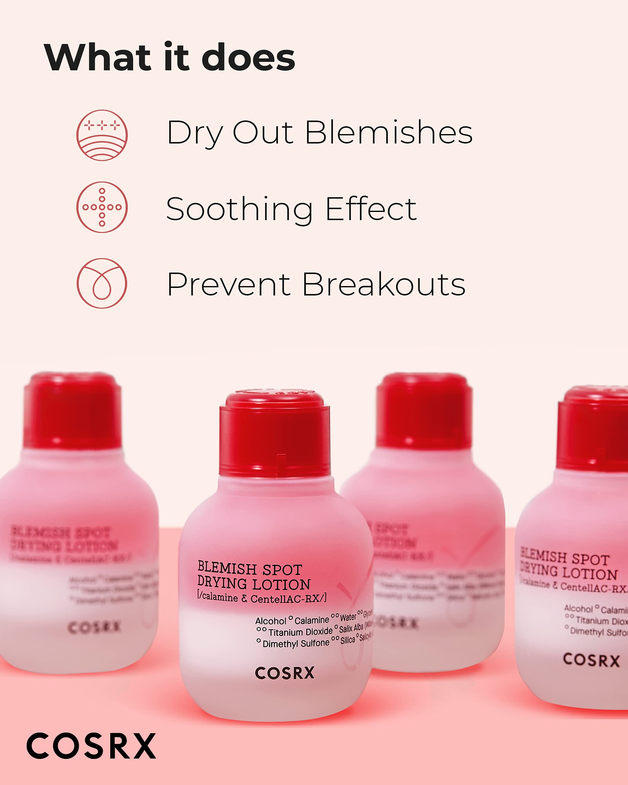 COSRX lotion tiny droplet on fingertip signals fast-acting spot care