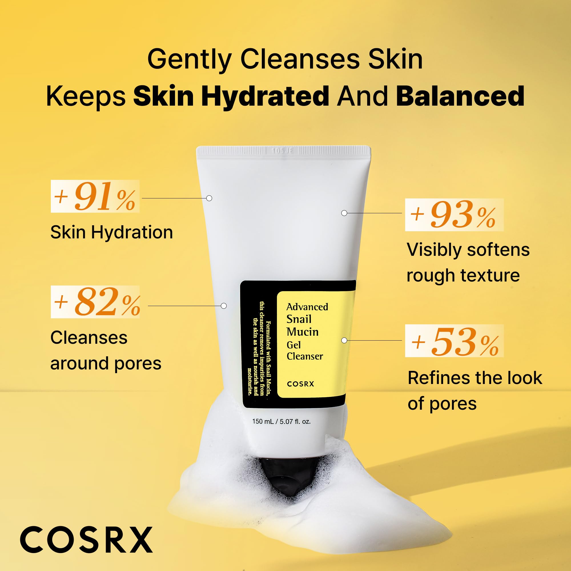 COSRX cleanser pump view showing controlled dispensing for daily use.