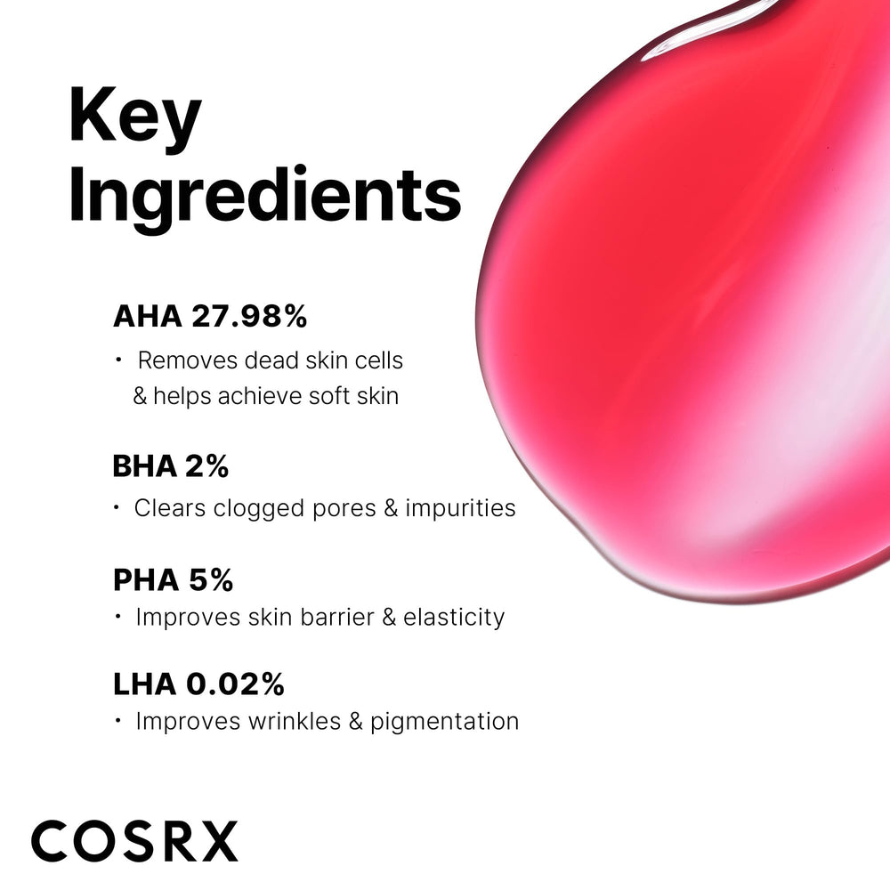 COSRX AHA BHA PHA LHA 35% Peel gel texture close-up shows wash-off format