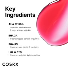 COSRX AHA BHA PHA LHA 35% Peel gel texture close-up shows wash-off format