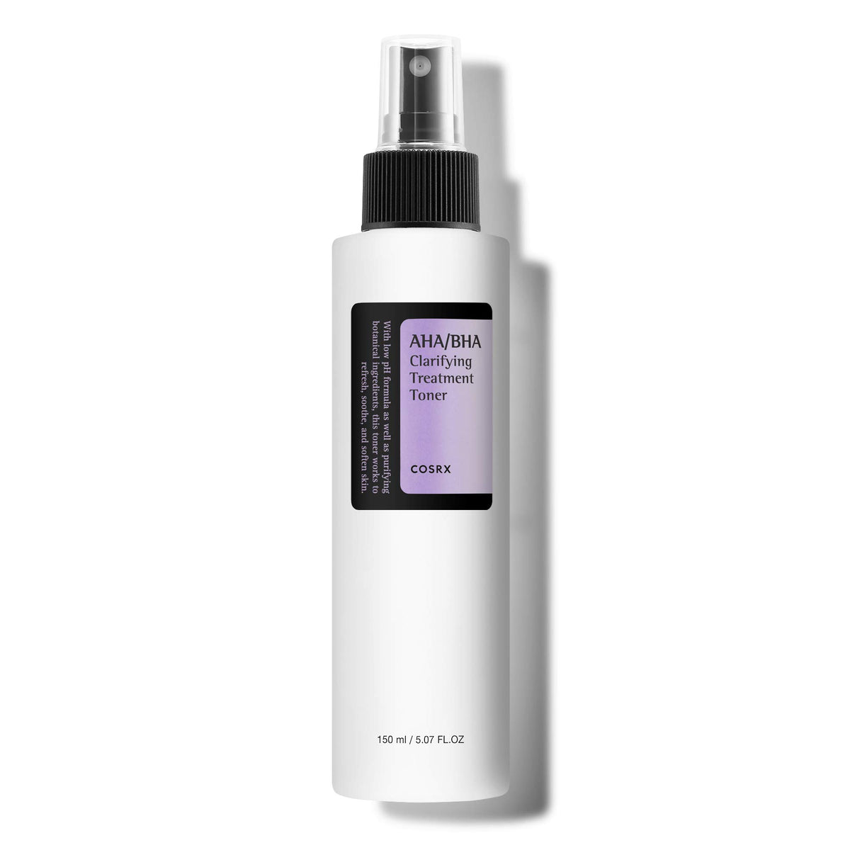 COSRX AHA/BHA Treatment Toner bottle delivers gentle exfoliation for smoother skin texture.