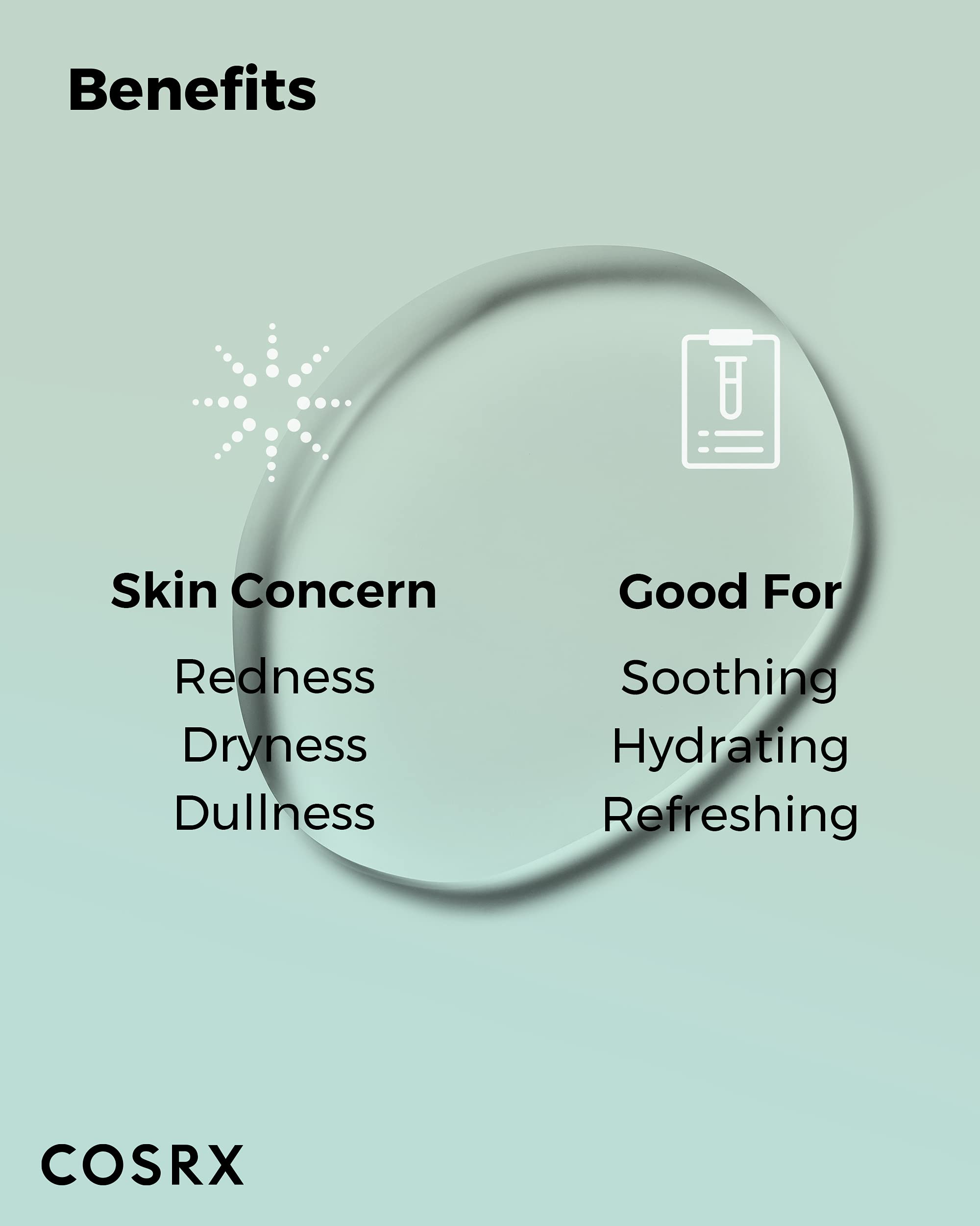COSRX Alcohol-Free Cica Toner ingredients list emphasizing Centella Asiatica