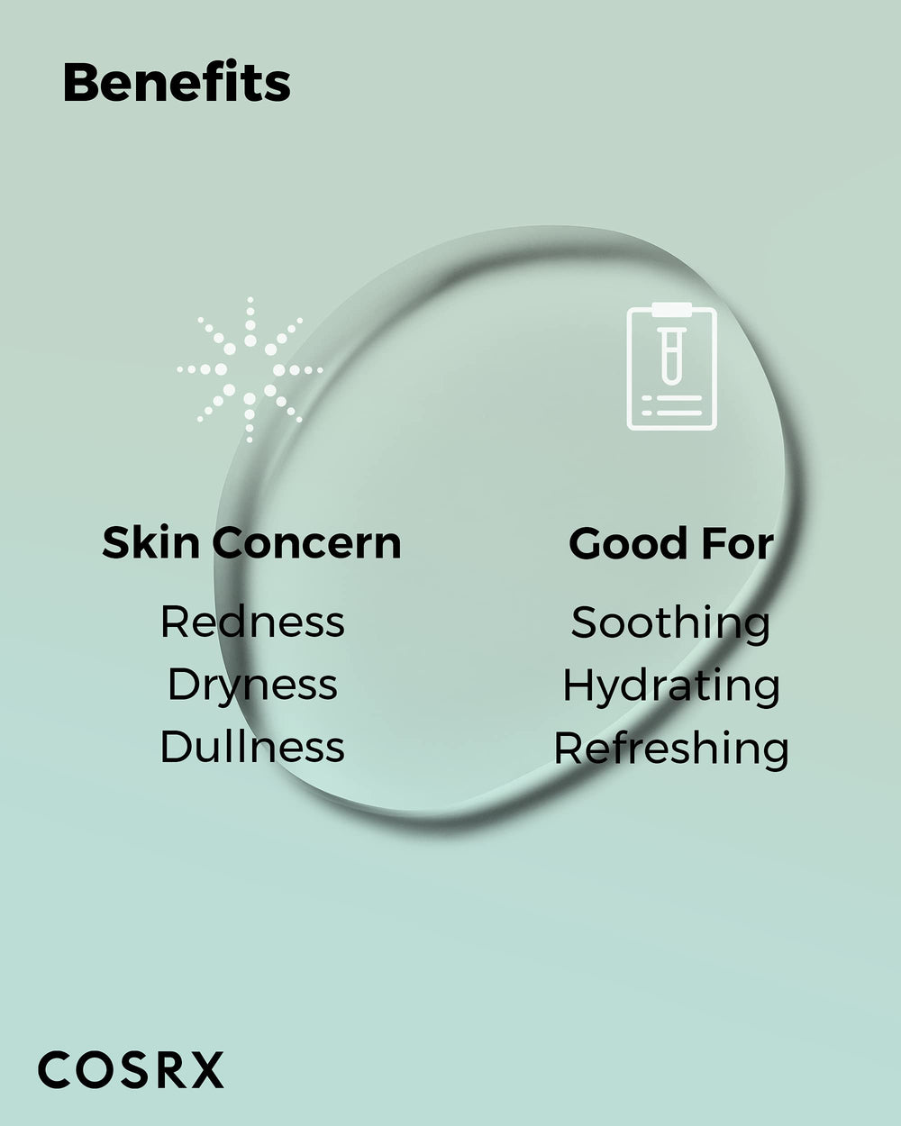 COSRX Alcohol-Free Cica Toner ingredients list emphasizing Centella Asiatica