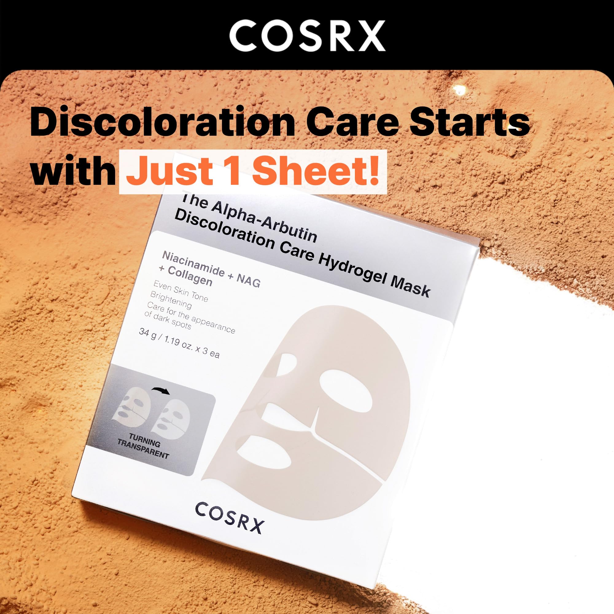 COSRX Alpha-Arbutin mask pouch opening for easy skincare routine