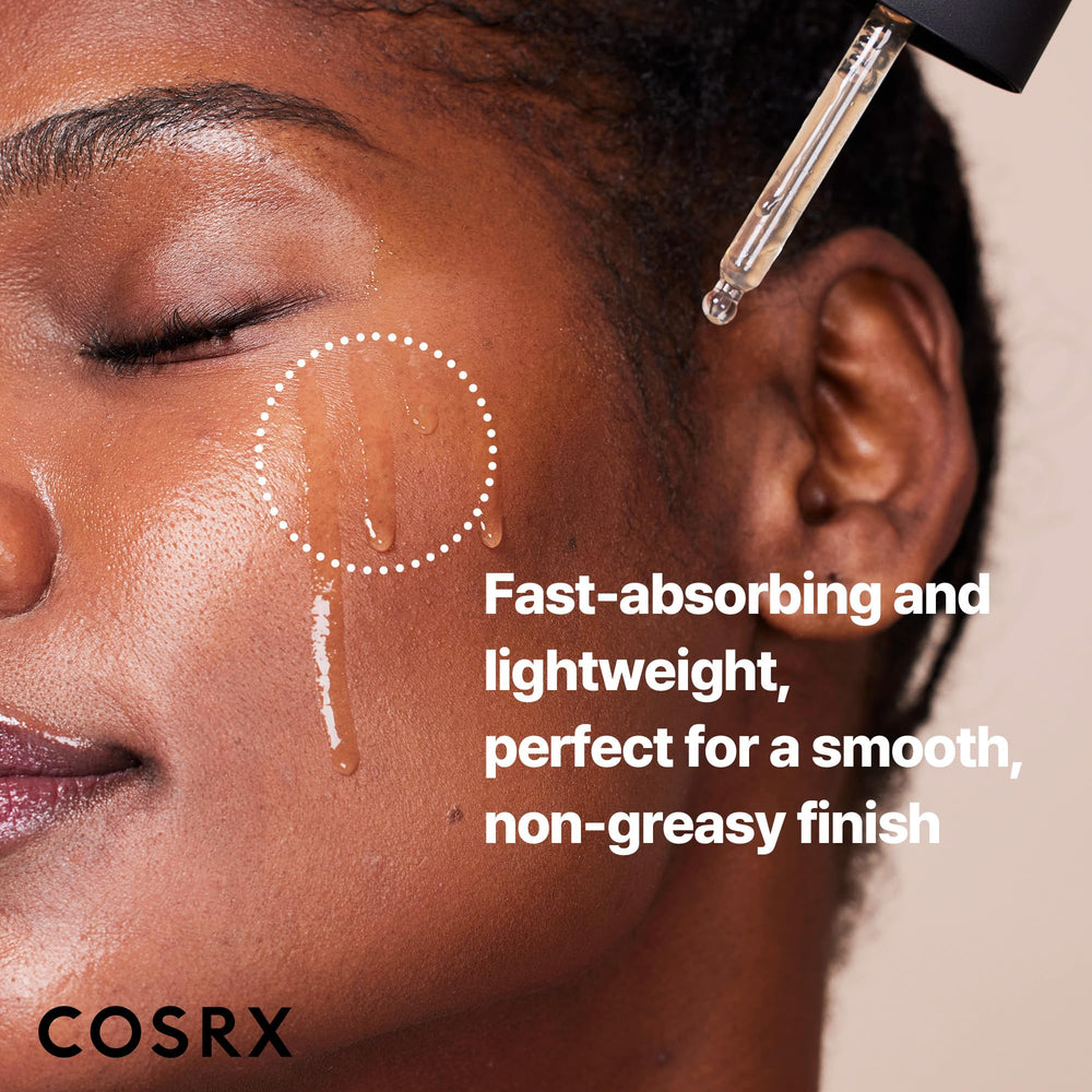 COSRX serum on sensitive skin demonstrates gentle hydration and non-irritating feel.