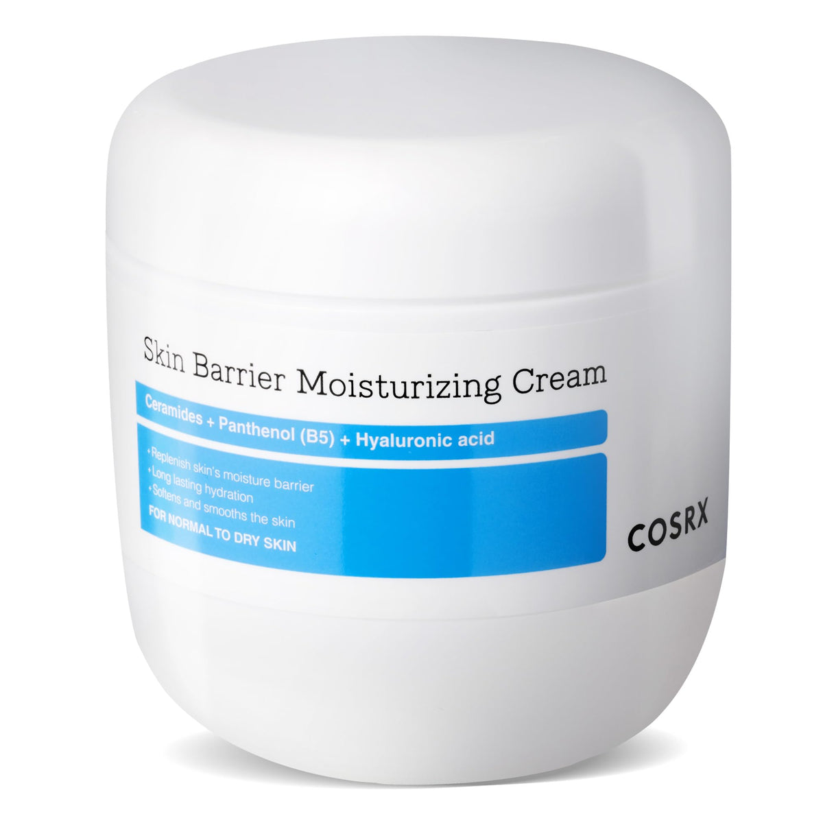 COSRX Barrier Moisturizing Cream face close-up, long-lasting hydration for dry skin