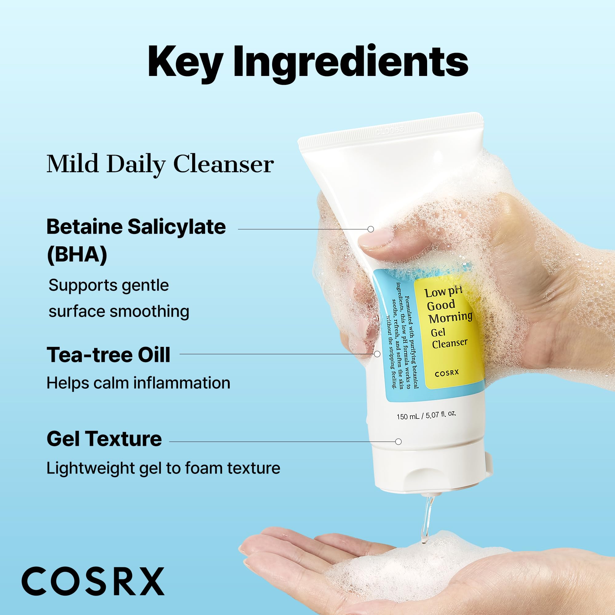 COSRX BHA exfoliation focus image for texture refinement.