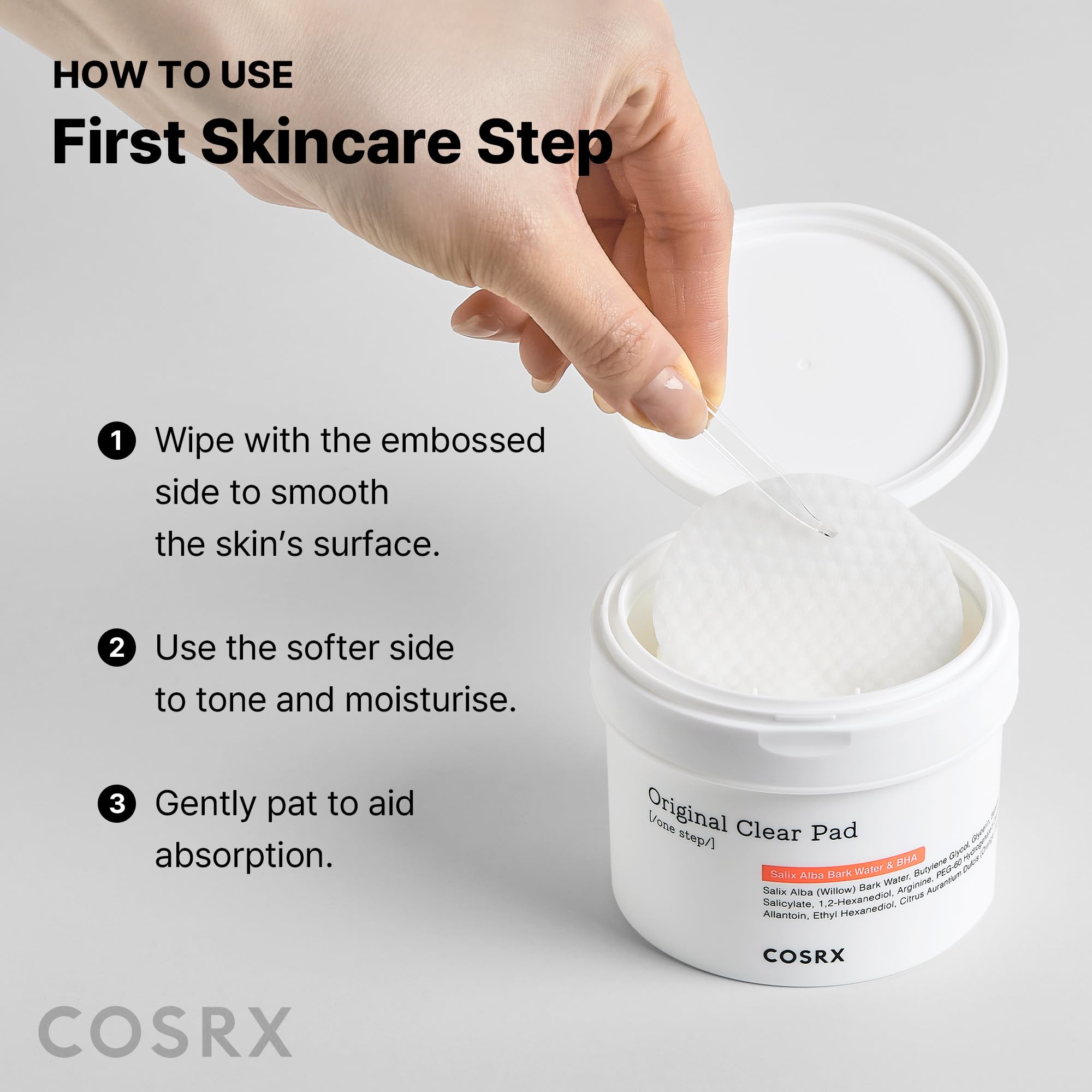 COSRX BHA Toner Pads evening makeup removal use
