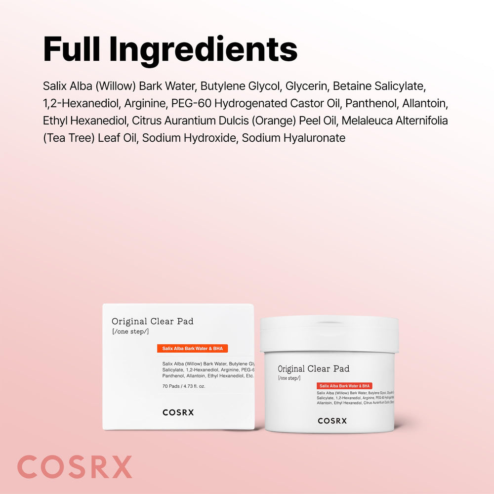 COSRX BHA Toner Pads fragrance-free gentle exfoliation formula