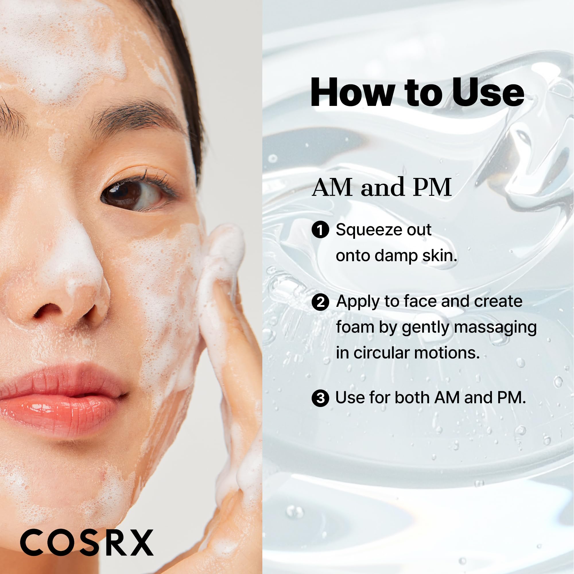 COSRX Dermatologist-tested branding close-up signaling hypoallergenic formulation.