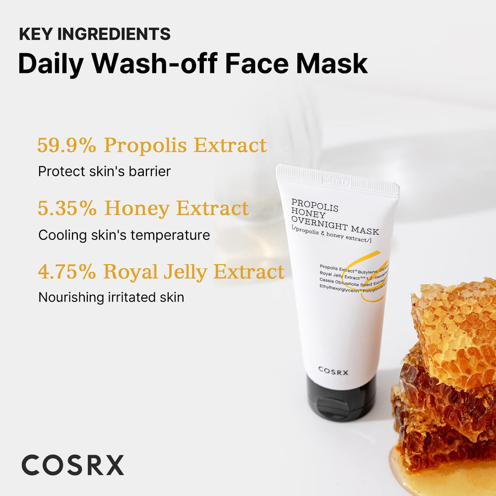 CosRX overnight mask in night routine image shows application for overnight hydration.