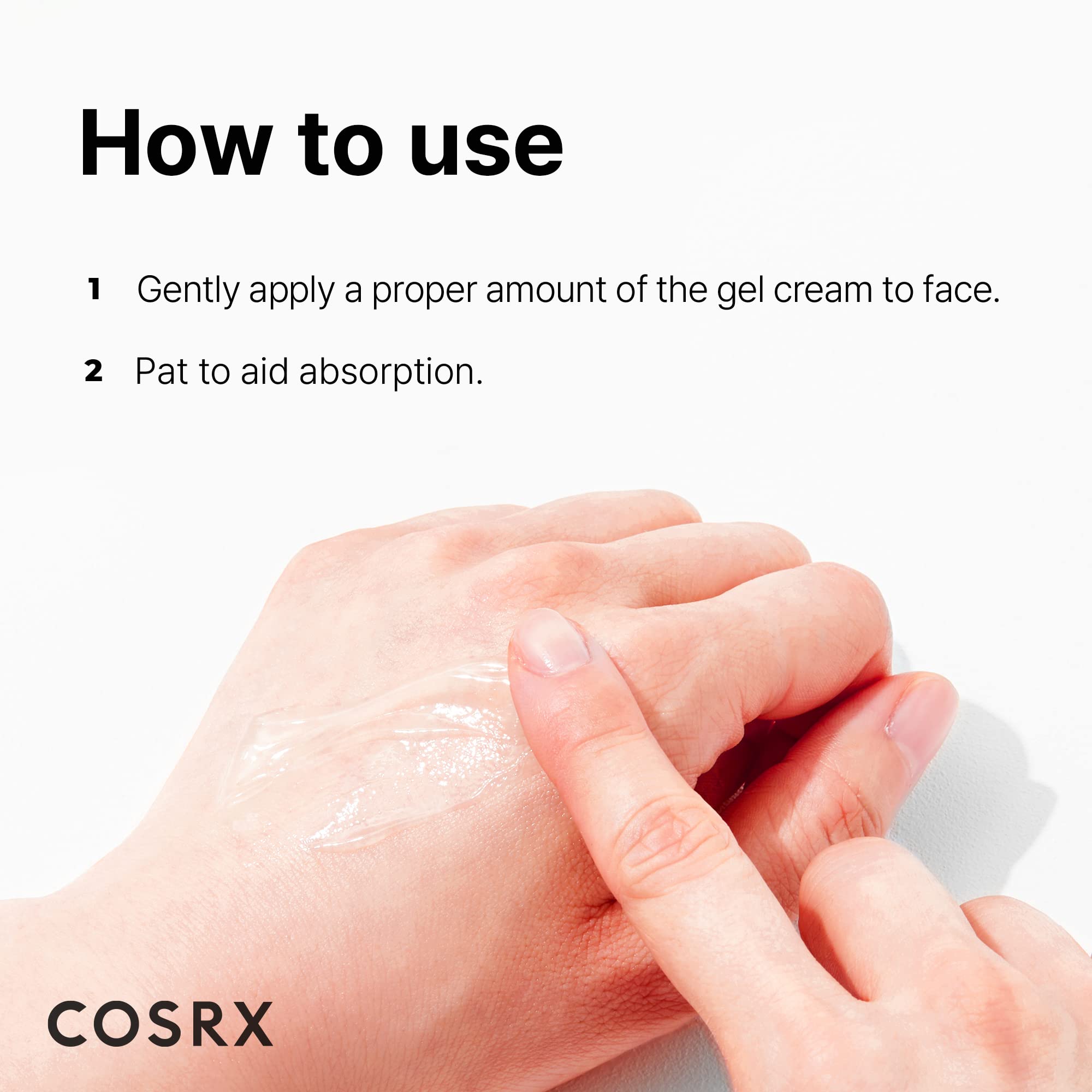 COSRX Hydrium Green Tea Aqua Gel Cream highlights green tea extract for soothing comfort.