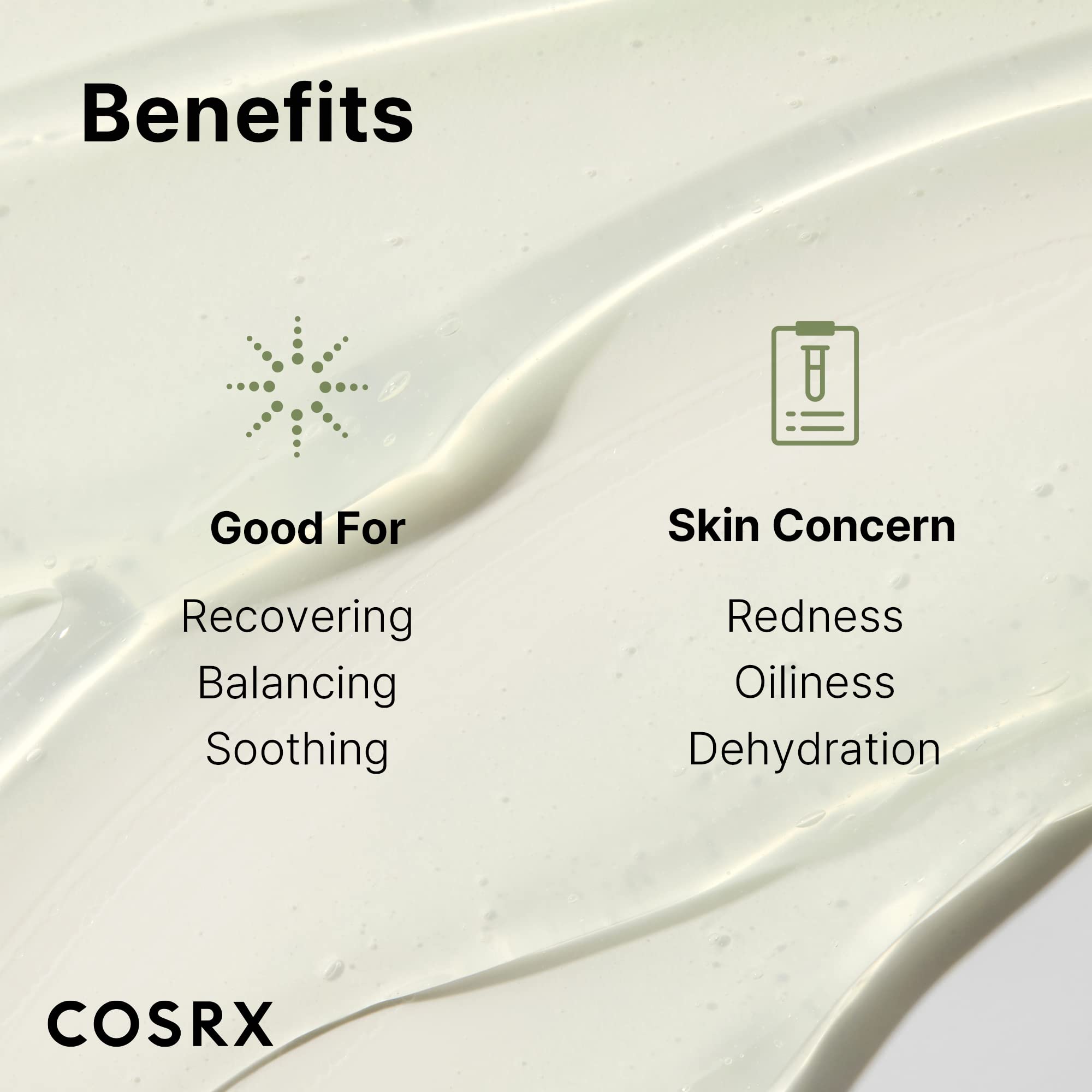 COSRX Hydrium Green Tea Aqua Gel Cream packaging front highlights paraben-free, clean beauty promise.