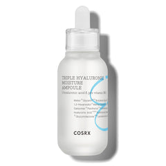COSRX Hydrium ampoule bottle demonstrates moisture boosting hydration for smoother skin