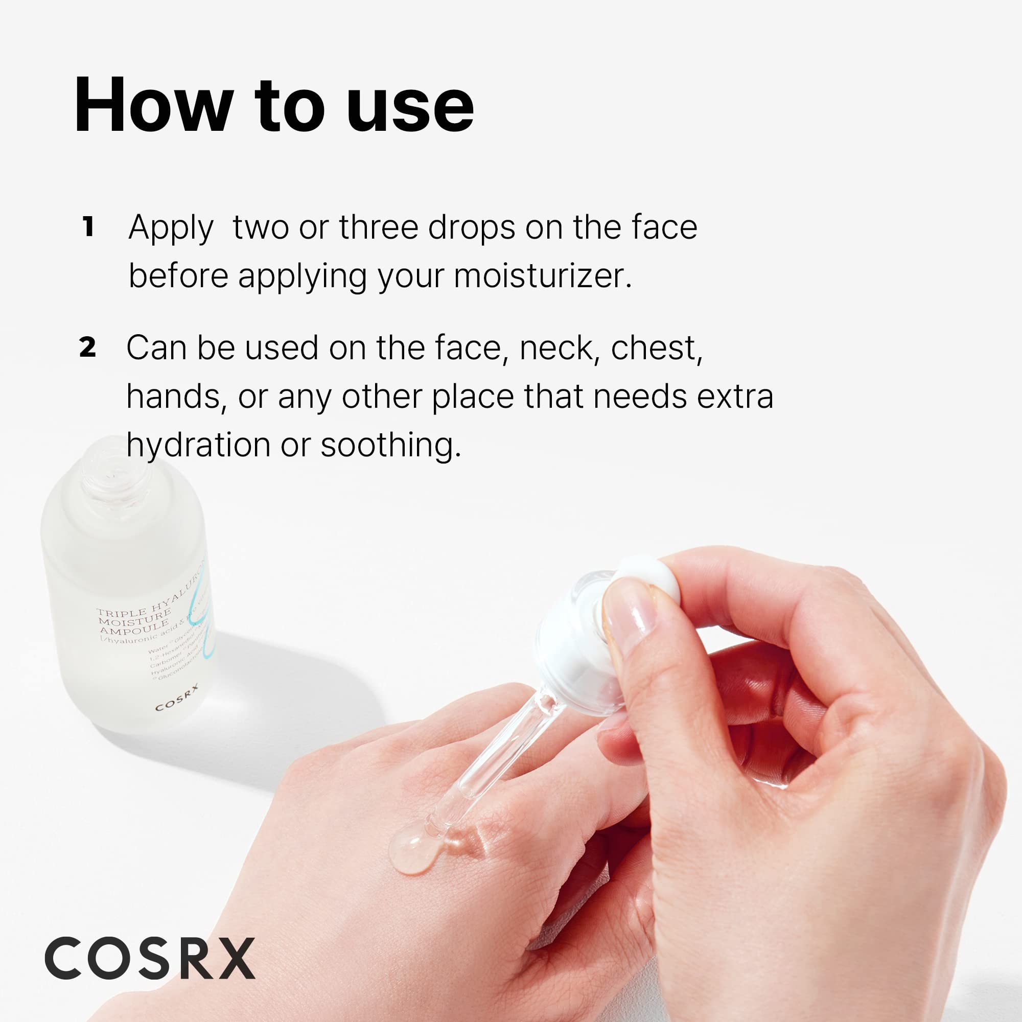 COSRX Hydrium hydrolyzed hyaluronic acid supports multi-molecular moisture delivery