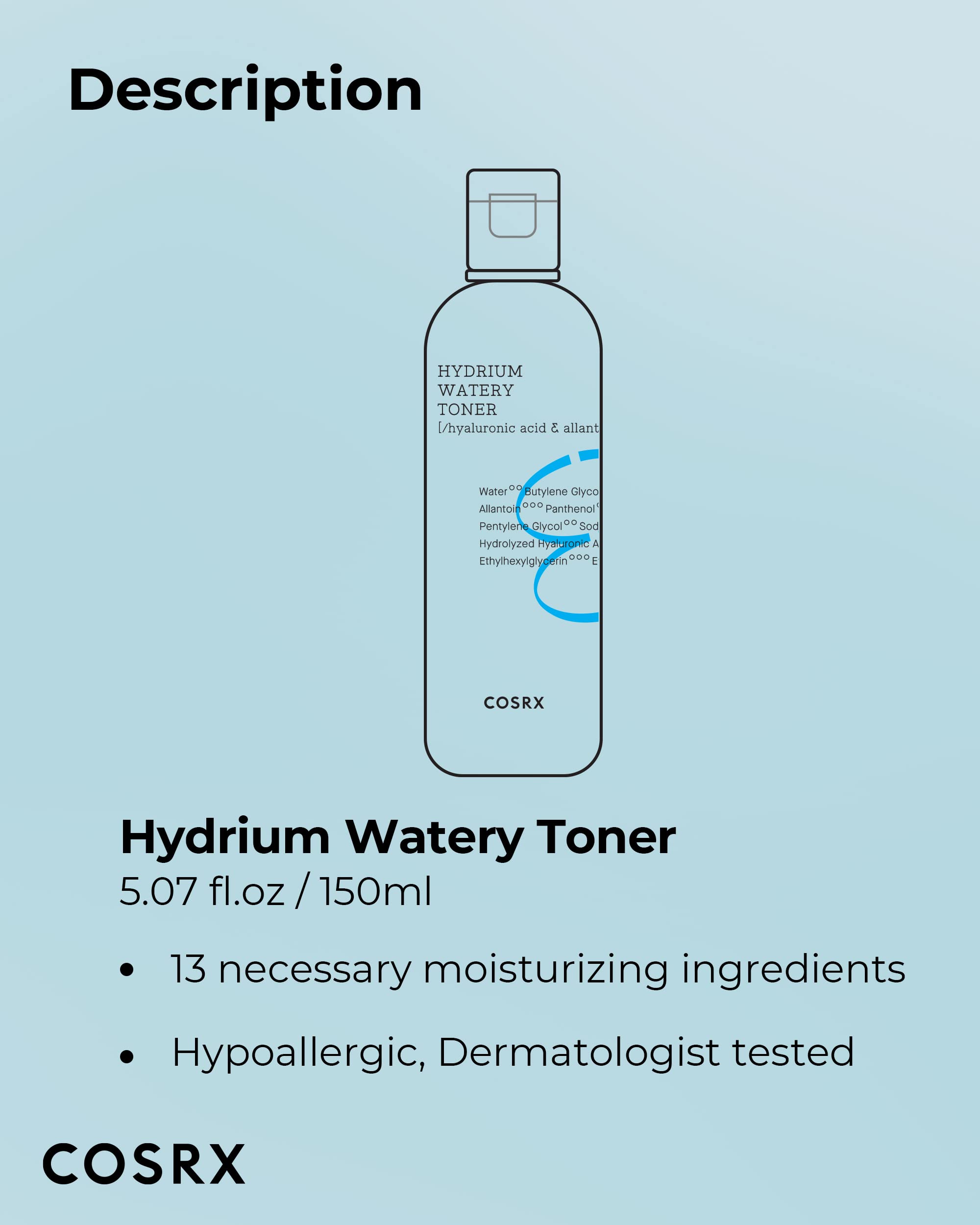 COSRX Hydrium Watery Toner dispense action—easy pour start to your skincare routine