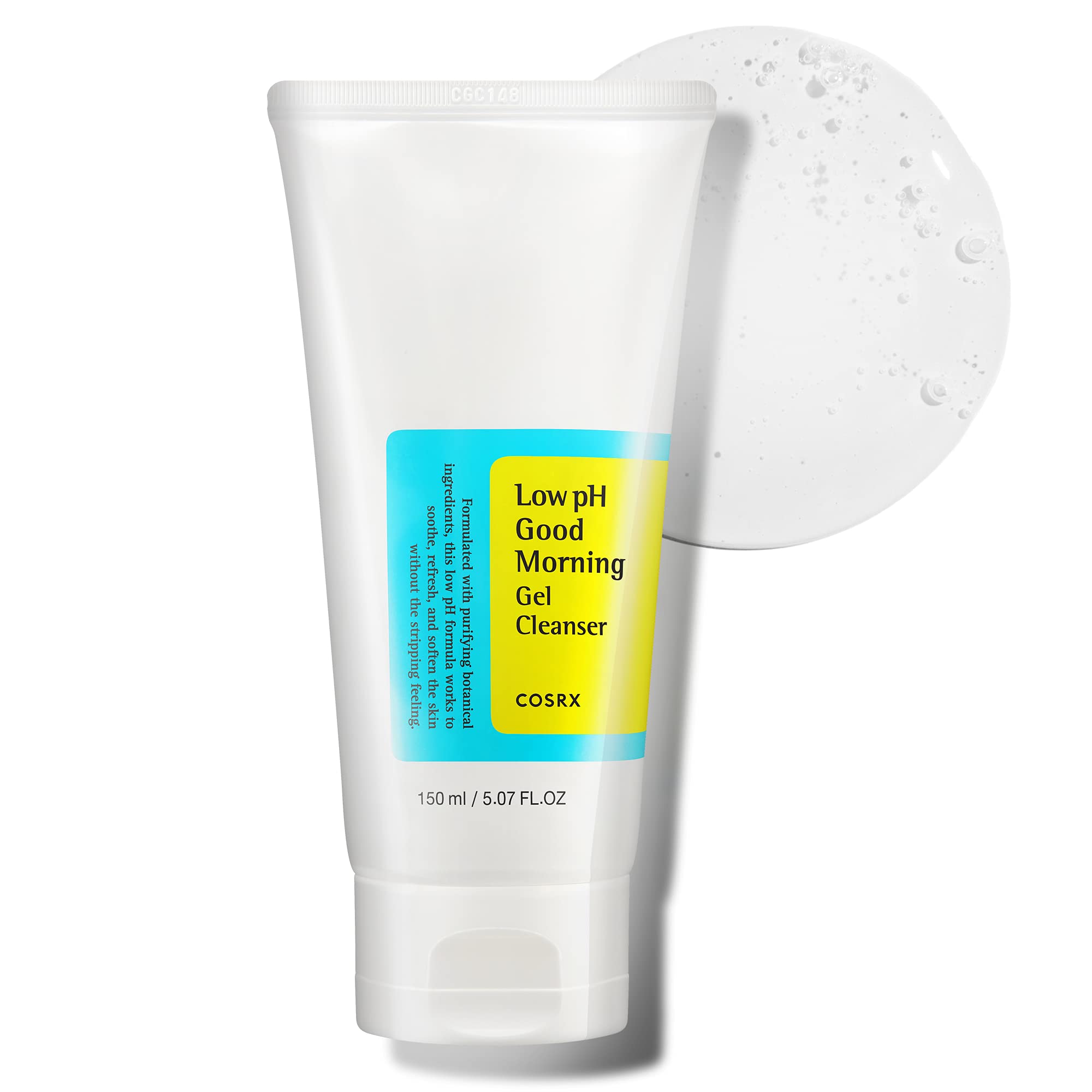 COSRX Low pH Good Morning Gel Cleanser bottle for gentle daily cleansing.