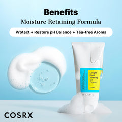 COSRX Low pH Good Morning Gel Cleanser foaming action closeup for light cleanse.