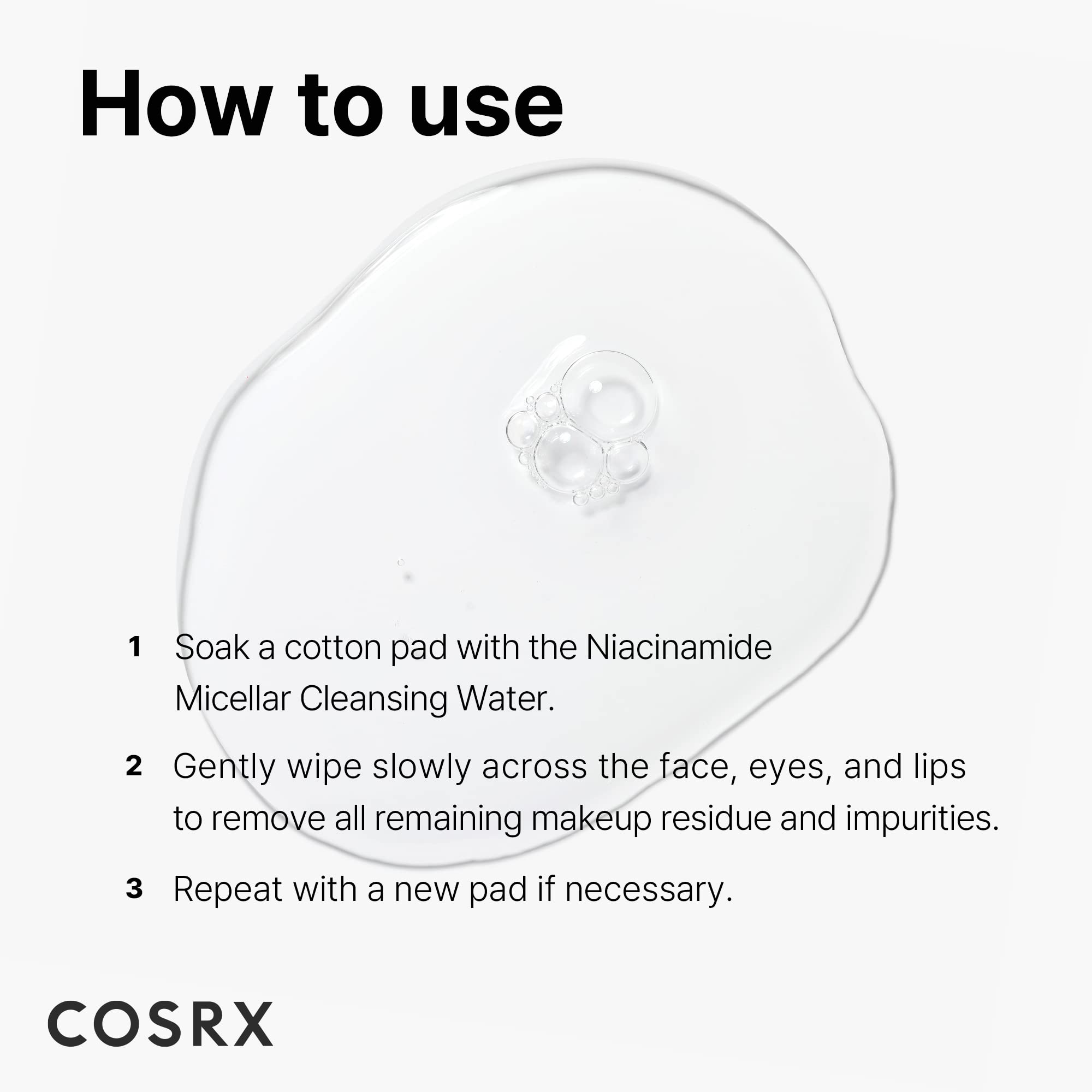 COSRX Low pH Niacinamide Micellar Cleansing Water fragrance-free design supports sensitive skin care.