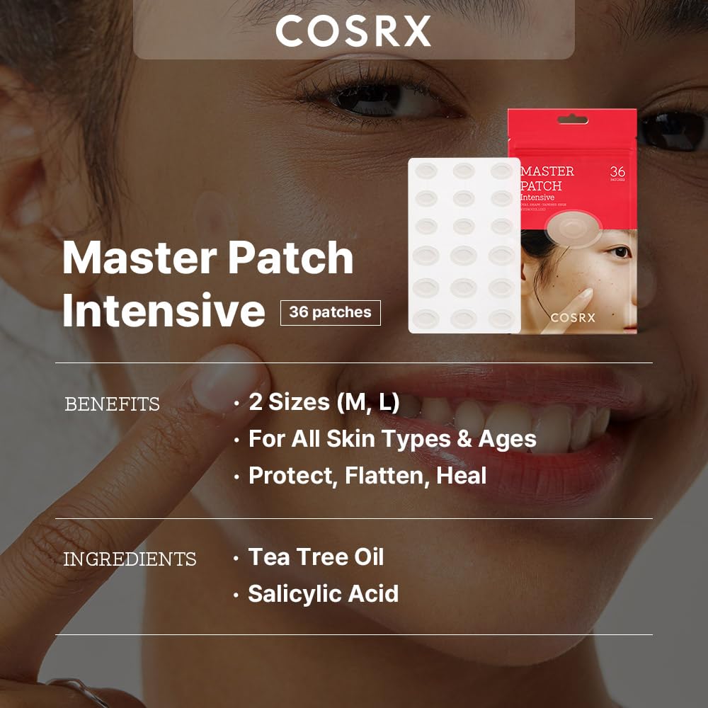 COSRX Master Patch Intensive patch with clear matte-edge blending into skin