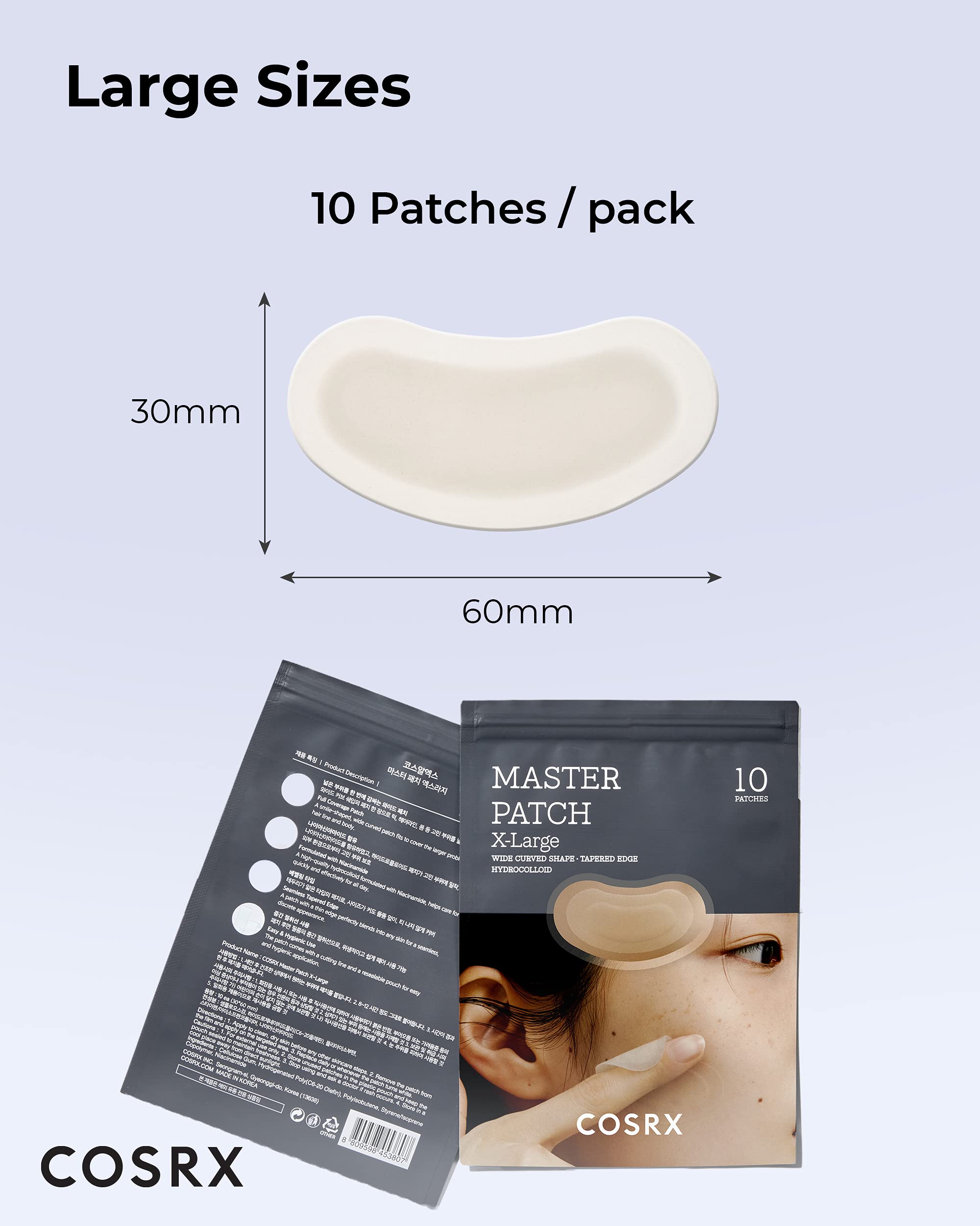 COSRX Master Patch Intensive discreet application on skin.