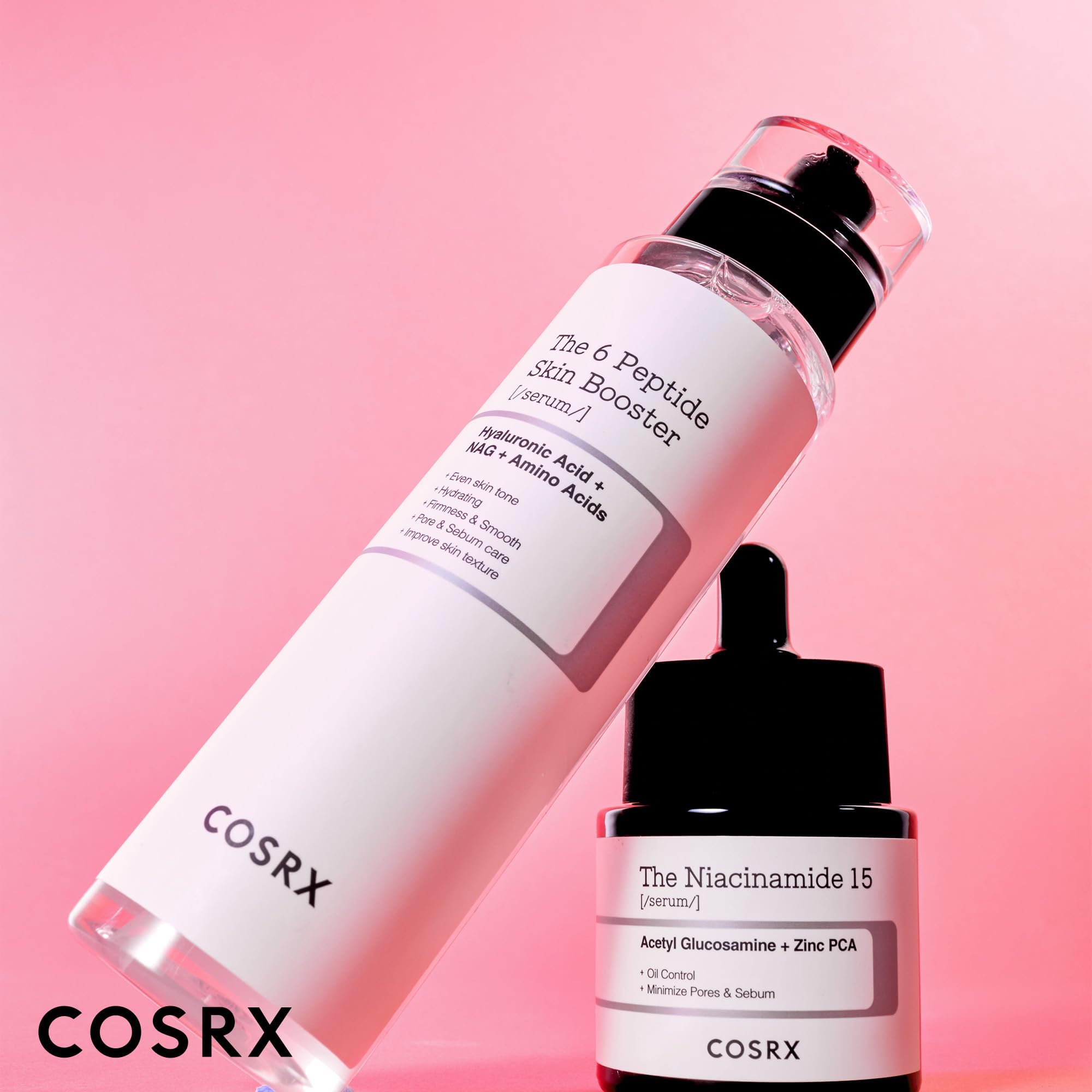 COSRX Niacinamide Booster trio image suggests a versatile routine for clearer skin.