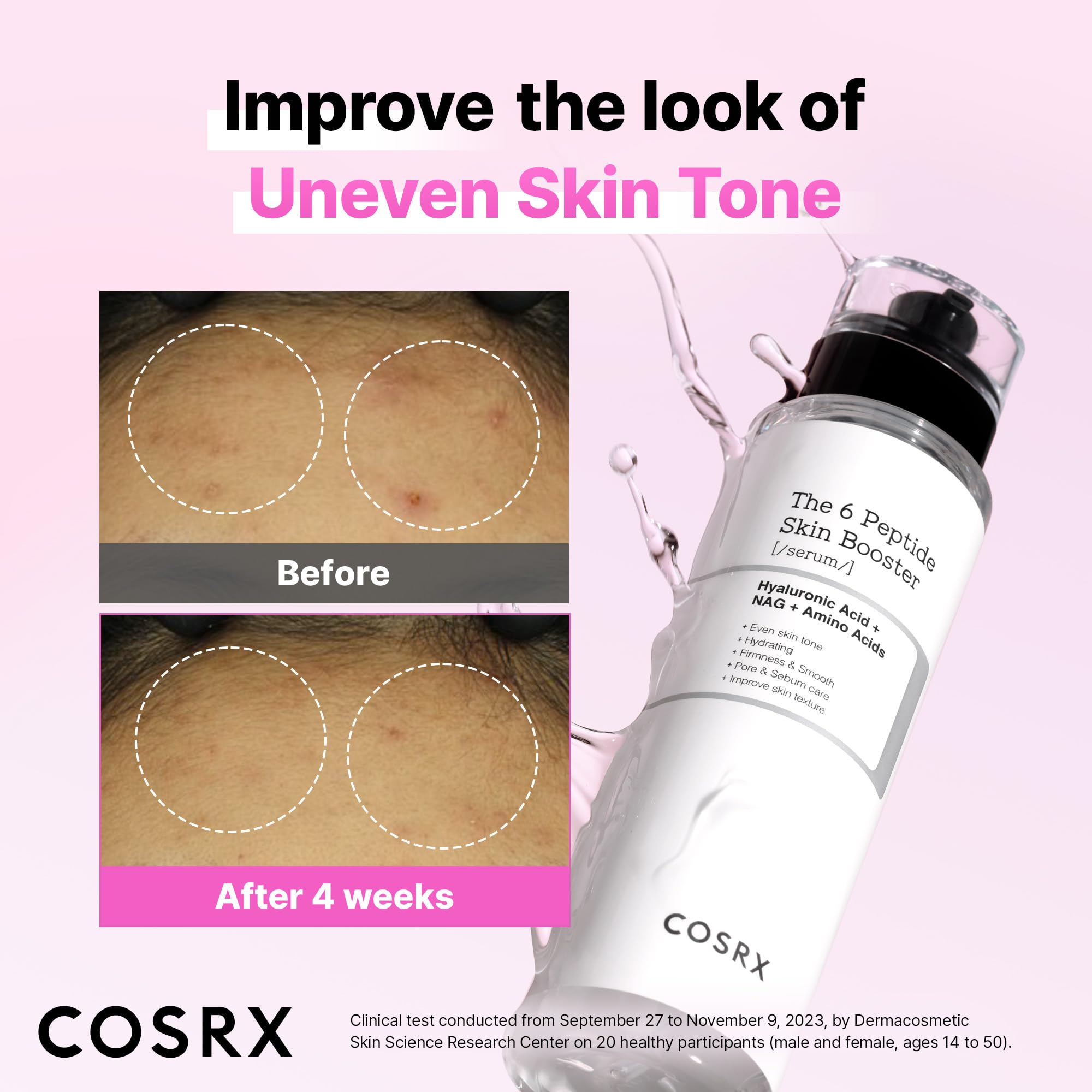 COSRX niacinamide peptides brightening pores-clarity for smoother skin.