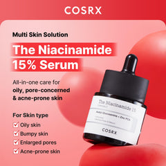 COSRX 15% Niacinamide Serum texture close-up shows creamy, lightweight formula
