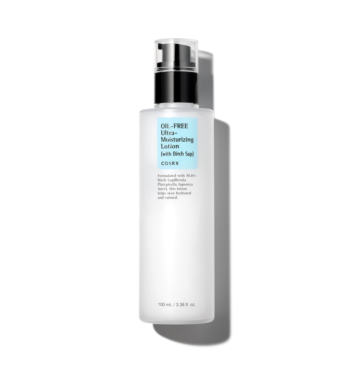 COSRX Oil Free Lotion birch sap bottle—lightweight hydration for all skin types.