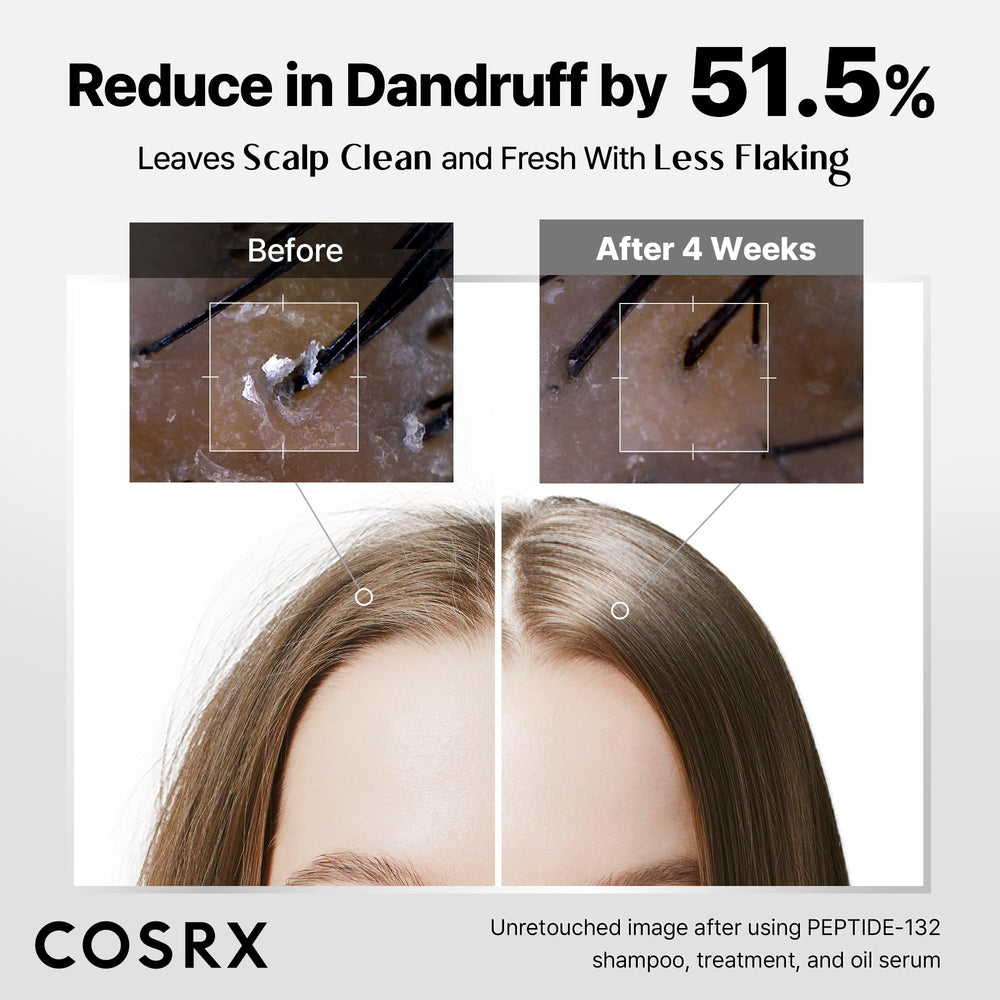 COSRX PEPTIDE-132 Bonding shampoo bottle capturing a rich lather.